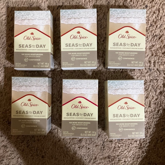 6-Old Spice Premium Bar Soaps - Eucalyptus and Coconut Cream Scent - 5oz - Picture 3 of 4